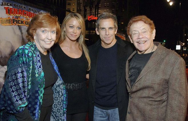 Jerry en familia: con su esposa por más de 60 años, la actriz Anne Meara, su hijo el archofamoso Ben Stiller, y su nuera Christine Taylor-Stiller.