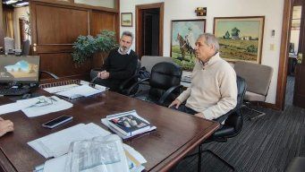 Foto: IDM. Guillermo López se reunió este martes con Miguel Abella.