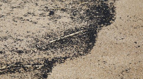 Foto: IDM. Hidrocarburo en la playa de Sauce de Portezuelo.
