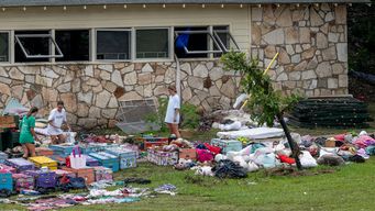 Imágenes de las tareas en el campamento. Foto: AFP