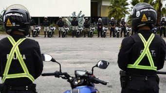 Foto: Ministerio del Interior. Motos presentadas en Kibón este martes.