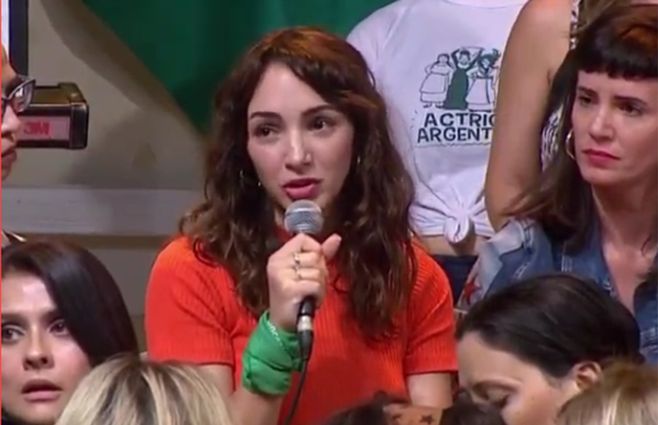 Foto: Thelma Fardin en la conferencia de prensa donde denunció a Juan Darthés.