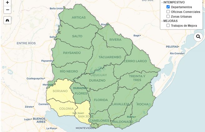 Mapa actualizado a la hora 12:30 de este miércoles.