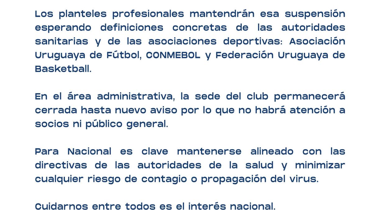 Tenfield.com » Fútbol suspendido hasta nuevo aviso