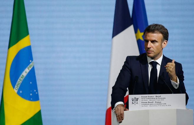 Emmanuel Macron habla sobre el acuerdo Unión Europea y Mercosur. Foto: AFP