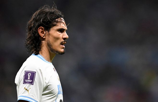 Cavani con la Selección Uruguaya en 2022. Foto: AFP