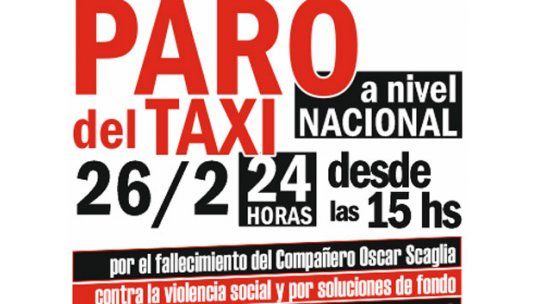 Sin taxis hasta el jueves de tarde por paro en todo el país