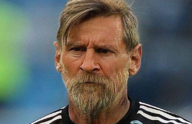Lionel, ya retirado de sus proezas futbolísticas y con 60 años, según FaceApp. Se podrá decir que nadie envejece tan linealmente