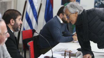 Foto: FocoUy. Fernando Pereira y Juan Castillo, entre otros, participan del plenario este sábado.