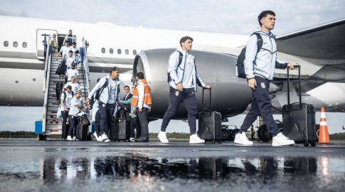 Foto: @Uruguay en X. Llegada de la selección a México en la previa del Mundial 2026.