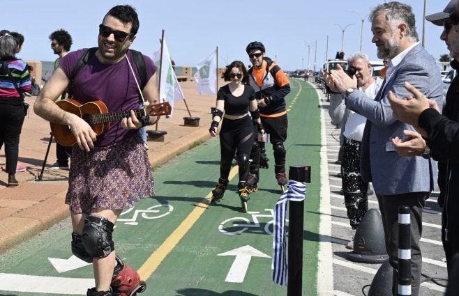 Foto: IMM en X. Ciclovía de la rambla Sur, en Montevideo.