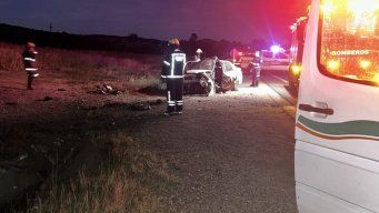 Foto: Policía Caminera. Auto accidentado en ruta 8.