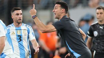 Foto: AFP. Lionel Scaloni, entrenador de Argentina en el partido ante Chile.