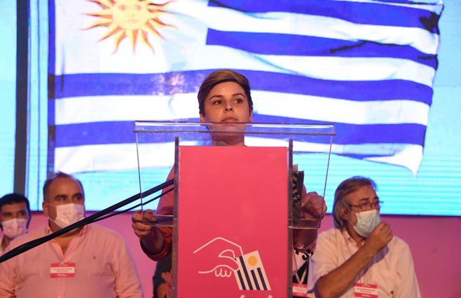 Amira Fagúndez, representante de la FEUU en el comando del Sí. Foto: Dante Fernández / FocoUy