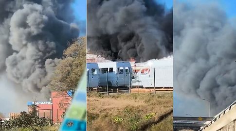 Incendio sin control en una planta automotriz en el barrio Colón: la estructura colapsó
