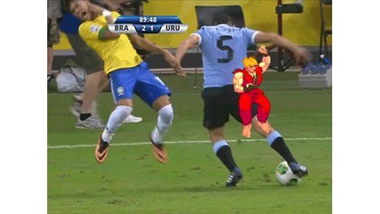 Neymar y sus simulaciones llegaron a la Street Fighter
