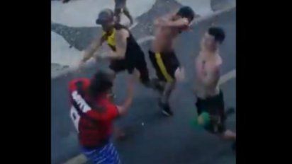 graves incidentes entre hinchas de penarol y flamengo en rio de janeiro