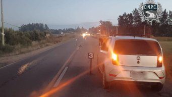 Accidente en ruta 32 de Canelones, un hombre atropellado murió en el lugar. Foto: Policía Caminera.
