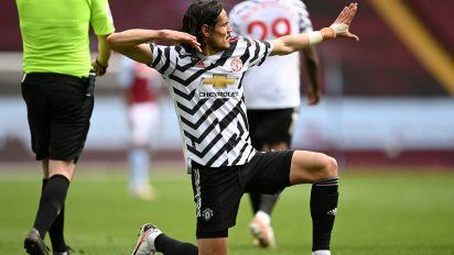 gol de cavani para la victoria del manchester united