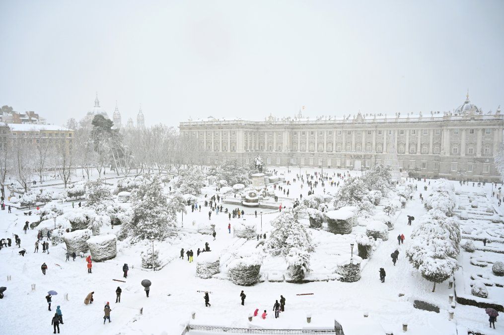 Así lucen los jardines del Palacio Real de Madrid el 9 de enero de 2021