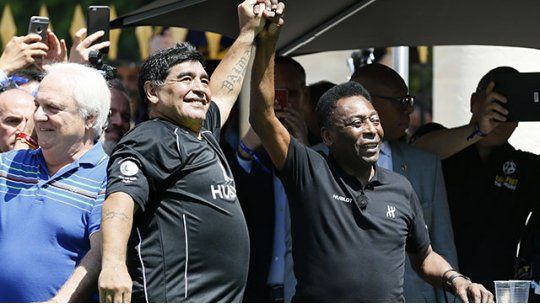 Maradona y Pelé, afp