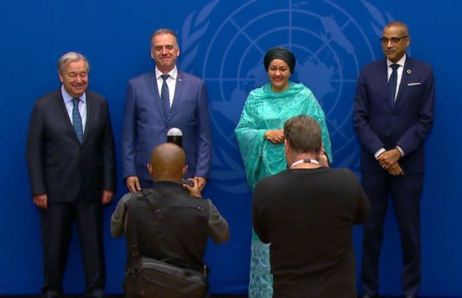 Orsi en la foto con el secretario general de Naciones Unidas António Guterres (izquierda). 