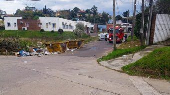 Foto cedida a Subrayado. El cuerpo fue encontrado en una volqueta en llamas.