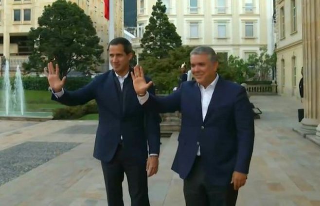 Guaidó fue recibido por Iván Duque en la residencia de Nariño, en Bogotá.&nbsp;