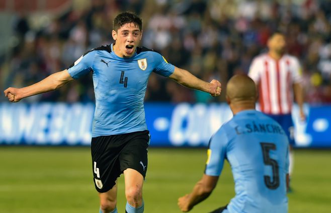 FOTO: Valverde debutó el 5 de setiembre del 2017 ante Paraguay, de titular, y anotó el 1-0. (AFP)