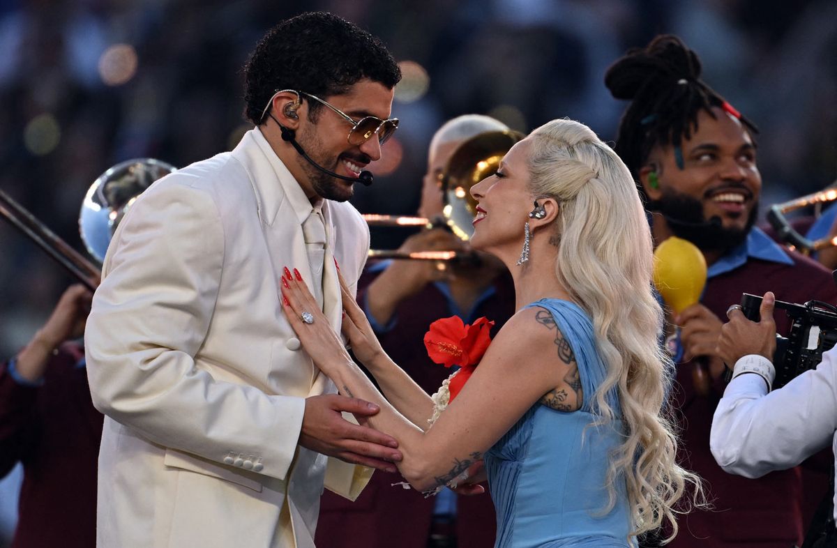 Foto: AFP. Bad Bunny y Lady Gaga. Foto: AFP. Bad Bunny y Lady Gaga.