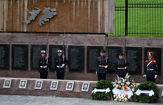Foto: AFP. Acto en Argentina por Islas Malvinas.