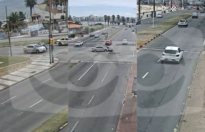 Imágenes de cámaras de tránsito captaron el ataque a balazos en la rambla del Buceo.