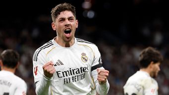 Valverde en el Real Madrid, cuando hizo le los tres goles al City. Foto: AFP