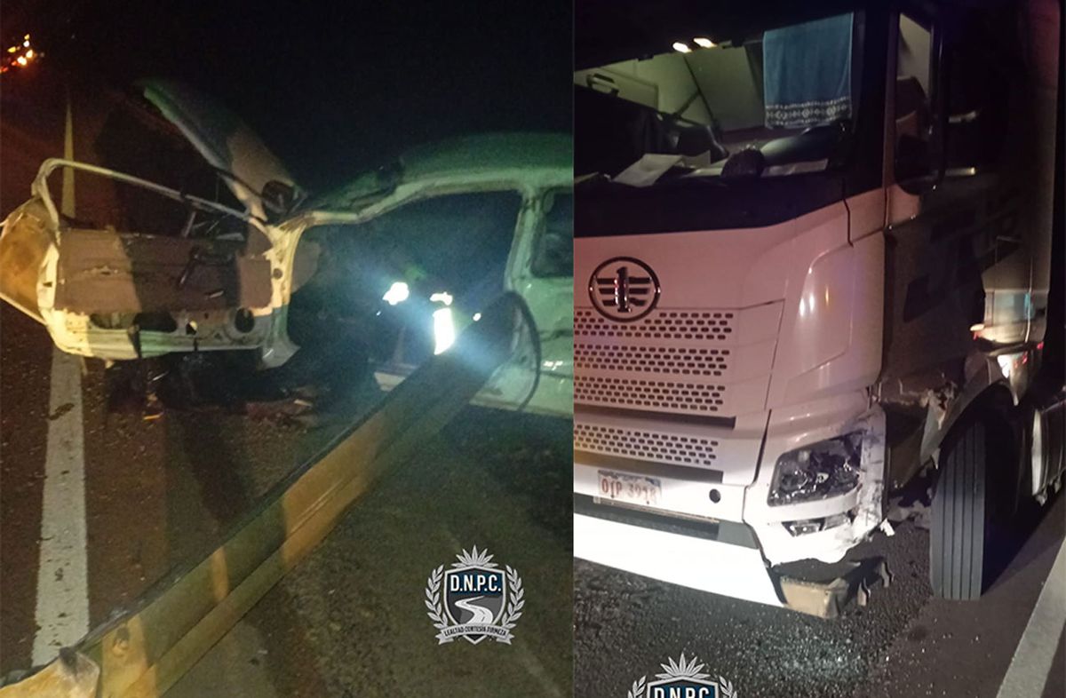 Murió un joven de 22 años tras chocar su auto con un camión en la ruta 5 de Rivera