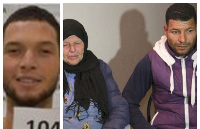 Brahim Issaoui, su madre y su hermano mayor&nbsp;