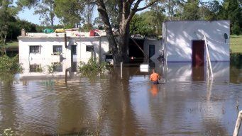 Foto: Subrayado. Inundación en Margat, departamento de Canelones.