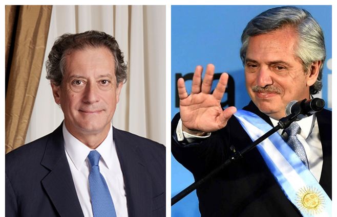 Presidente del Banco Central Miguel &Aacute;ngel Pesce y presidente de la rep&uacute;blica Argentina, Alberto Fern&aacute;ndez