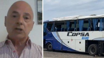 experto analiza posibles causas del siniestro de transito con el omnibus de copsa