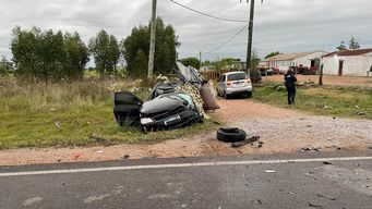 Siniestro de tránsito en ruta 12, Canelones. Foto: Policía Caminera.