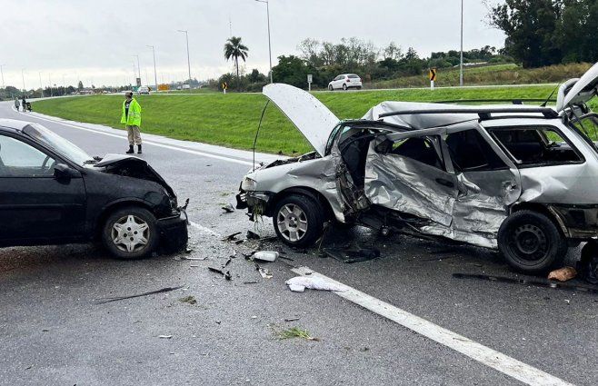 Foto: Policía Caminera. Accidente en ruta 1, este viernes.