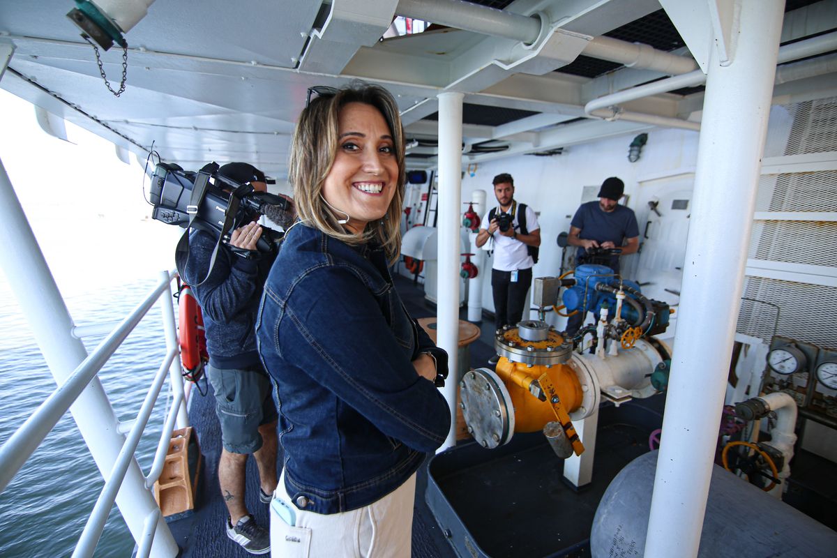 Montevideo, Uruguay, 20 de febrero de 2023Sociedad. Visita al barco de la cuadriga costera de EEUU Cutter Stone que estará en nuestro país por estos días. Foto: Gastón Britos / FocoUy