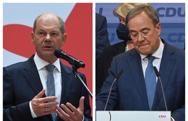 Olaf Scholz y Armin Laschet&nbsp;