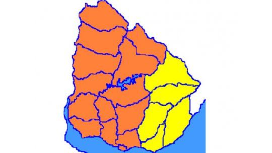 Alerta naranja por tormentas fuertes para 14 departamentos