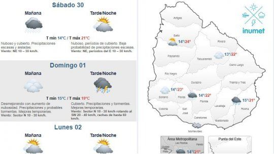clima sábado 30