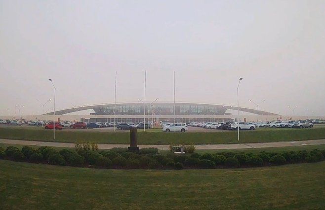 Foto: cámara de Antel. Niebla en el aeropuerto de Carrasco, sobre las 9:00 h.