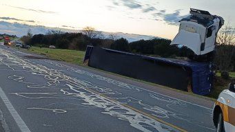 Foto: Policía Caminera. La ruta 21 estuvo cortada hasta el mediodía de este domingo, por el accidente.