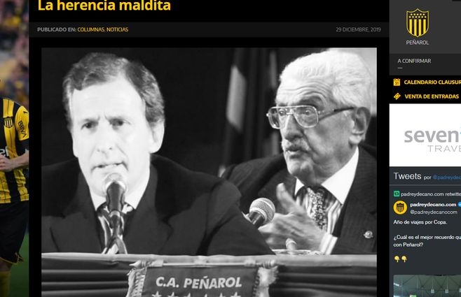 La página web Padre y Decano criticó con dureza la gestión de los Damiani al frente de Peñarol
