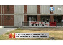Docentes ocupan el Liceo 70; denuncian superpoblación de estudiantes