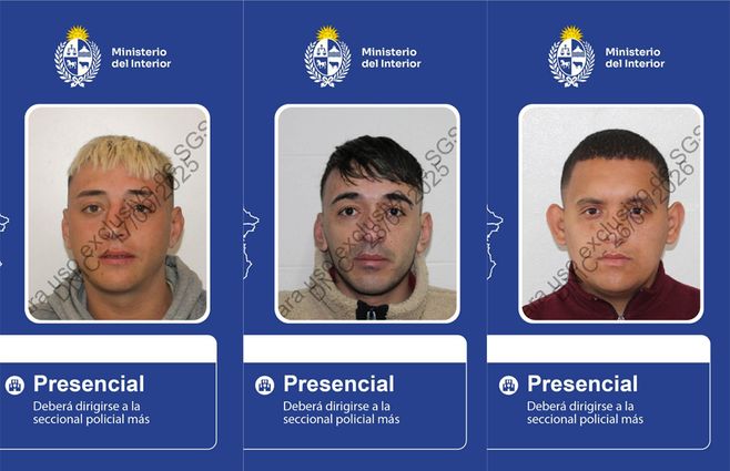 La Policía pide colaboración para ubicar a tres requeridos por dos homicidios ocurridos en Montevideo