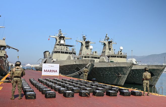 Foto: AFP. Incautación de cocaína en México.